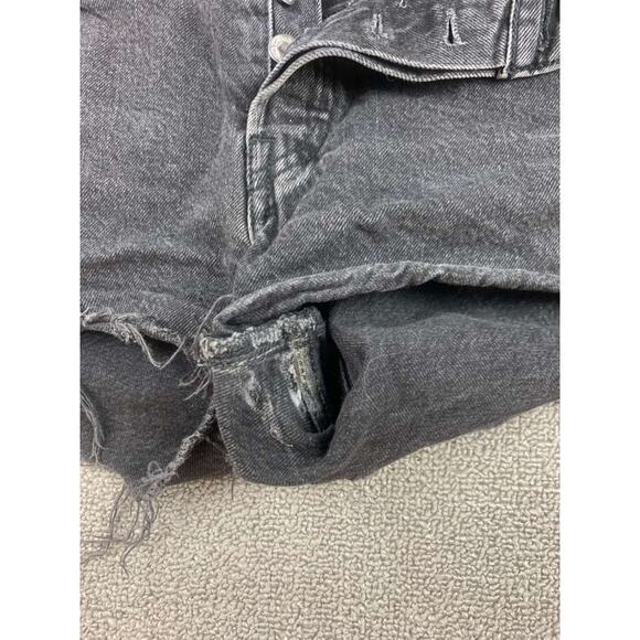 Levi’s 501 Cutoff Shorts Women 27 Black Frayed Hem Button Fly Five Pocket - Picture 9 of 10